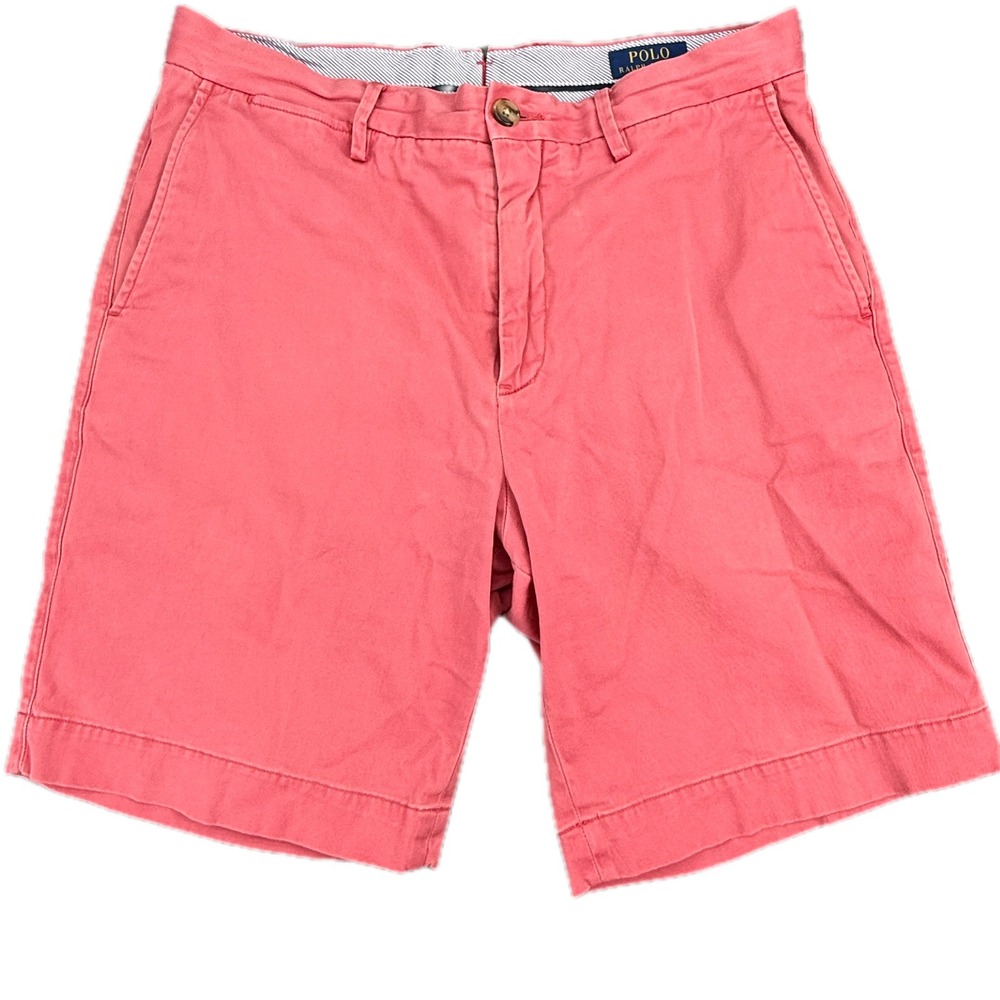 Polo Ralph Lauren Shorts Mens 32 Pink Stretch Classic‎ Fit Chino Salmon 1773